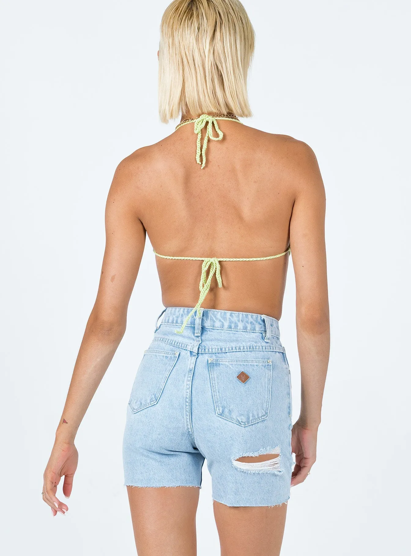 Abrand Claudia Cut Off Walk Away Rip Denim Shorts