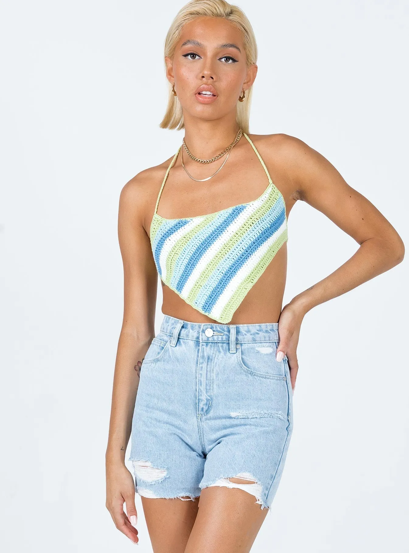 Abrand Claudia Cut Off Walk Away Rip Denim Shorts