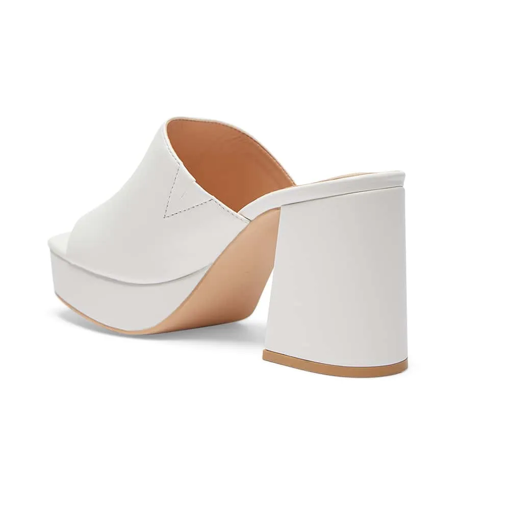 Ace Heel in White Smooth