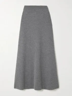 Agile ribbed wool maxi skirt