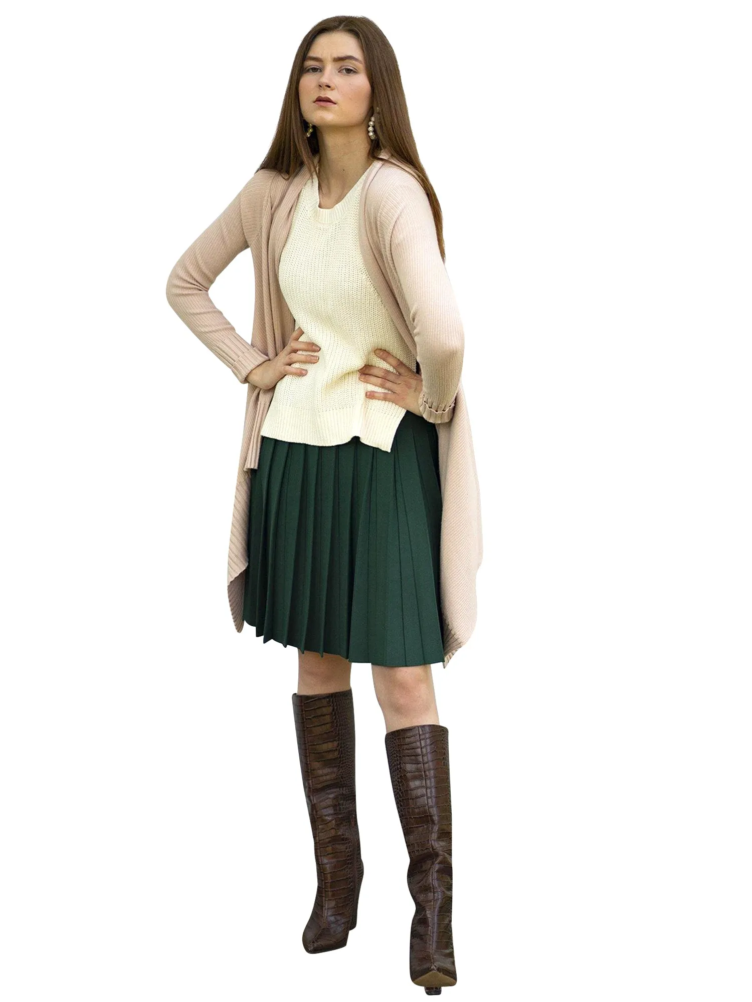 Apparalel Knit Pleat Infinity Skirt