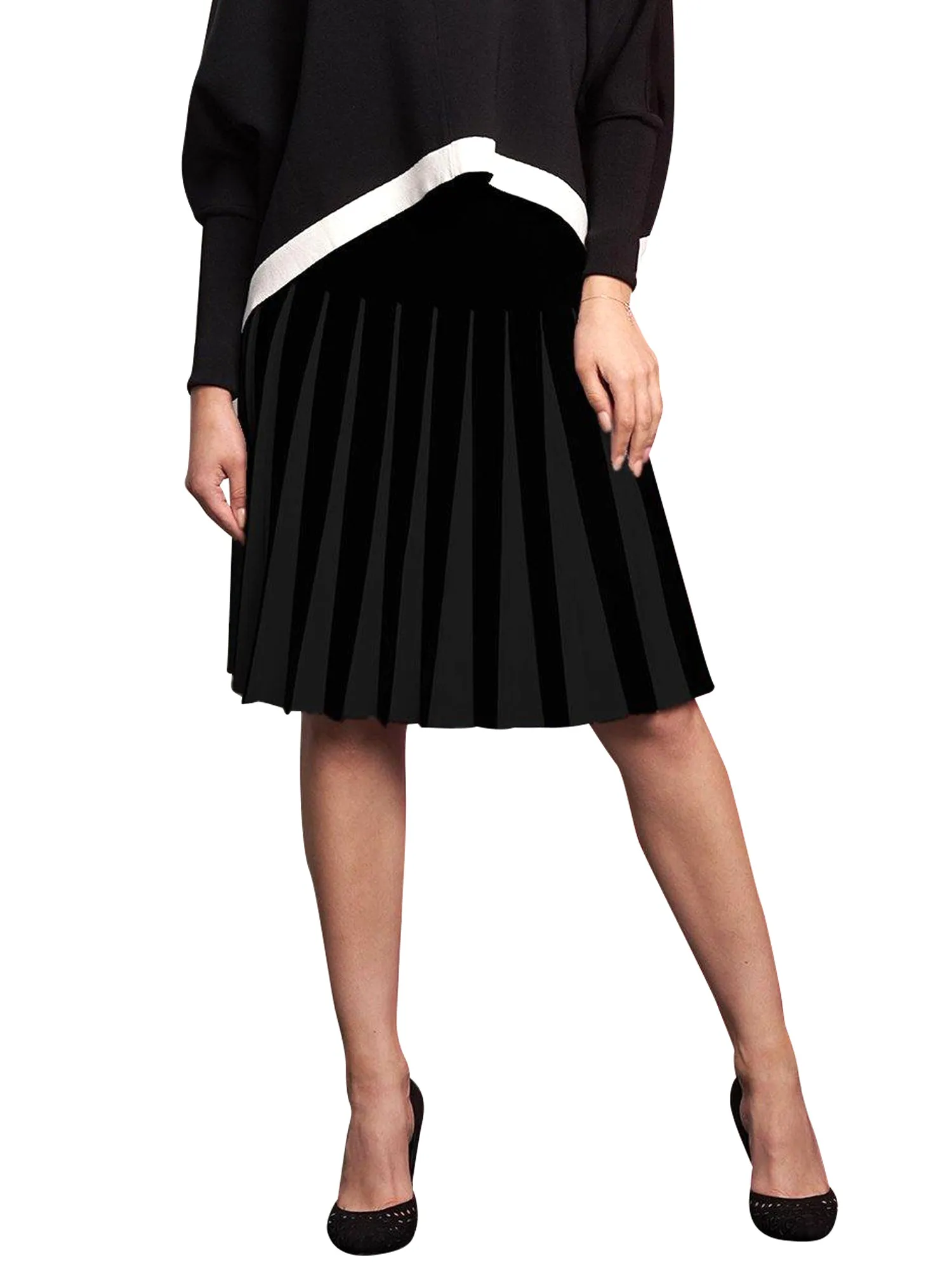 Apparalel Knit Pleat Infinity Skirt