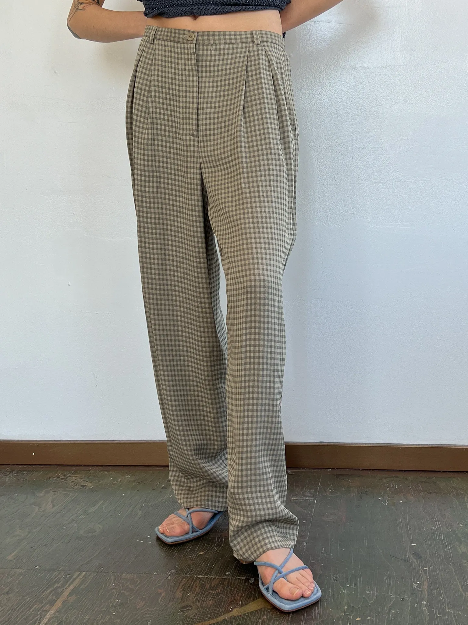 Armani Slinky Plaid Pants (M)