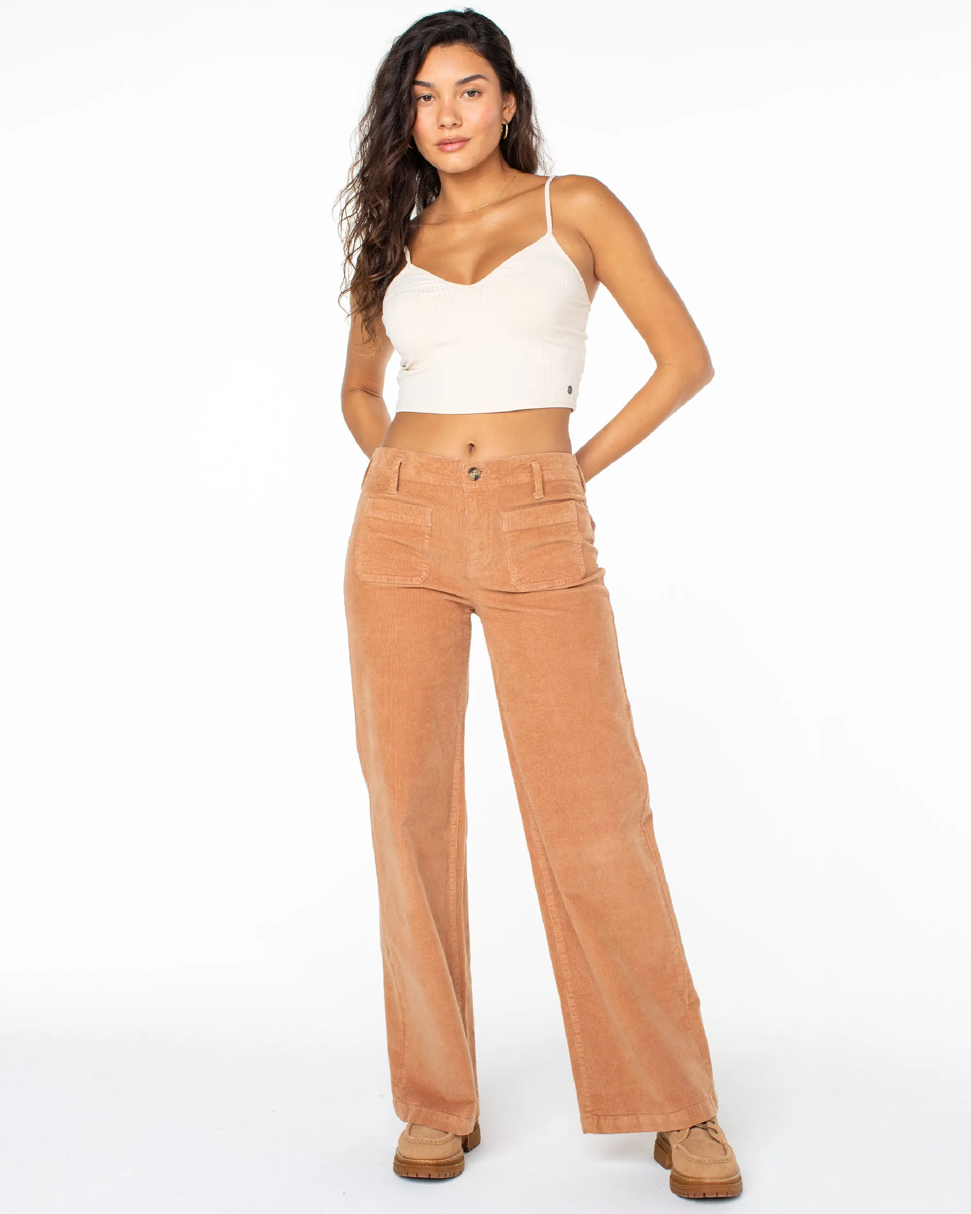 Baby Baby Wide Leg Corduroy Pants - Camel