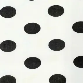 Black | White Big Polka Dot Printed Poly Cotton Fabric