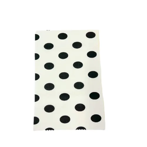 Black | White Big Polka Dot Printed Poly Cotton Fabric