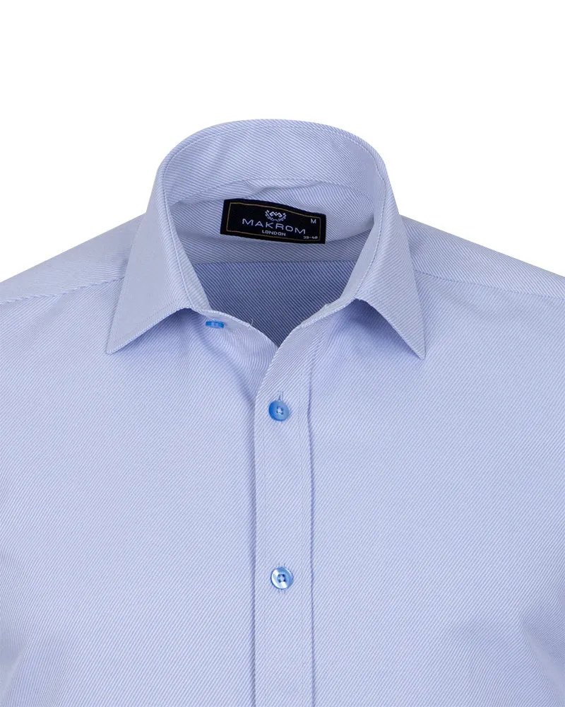 Blue Classic Twill Short Sleeve Shirt