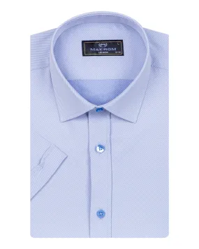 Blue Classic Twill Short Sleeve Shirt