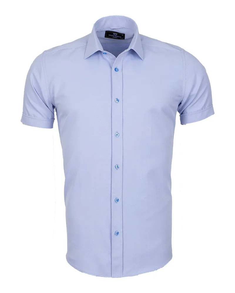 Blue Classic Twill Short Sleeve Shirt