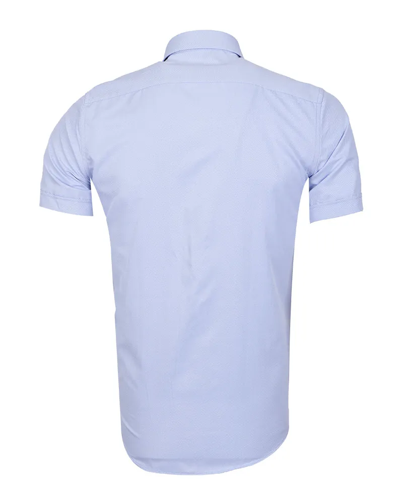 Blue Classic Twill Short Sleeve Shirt