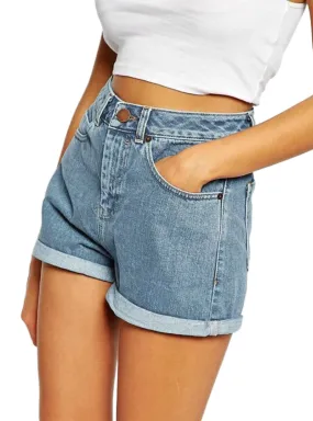 Brand Trendy Slim Casual Plus Size Womens High Waist Shorts