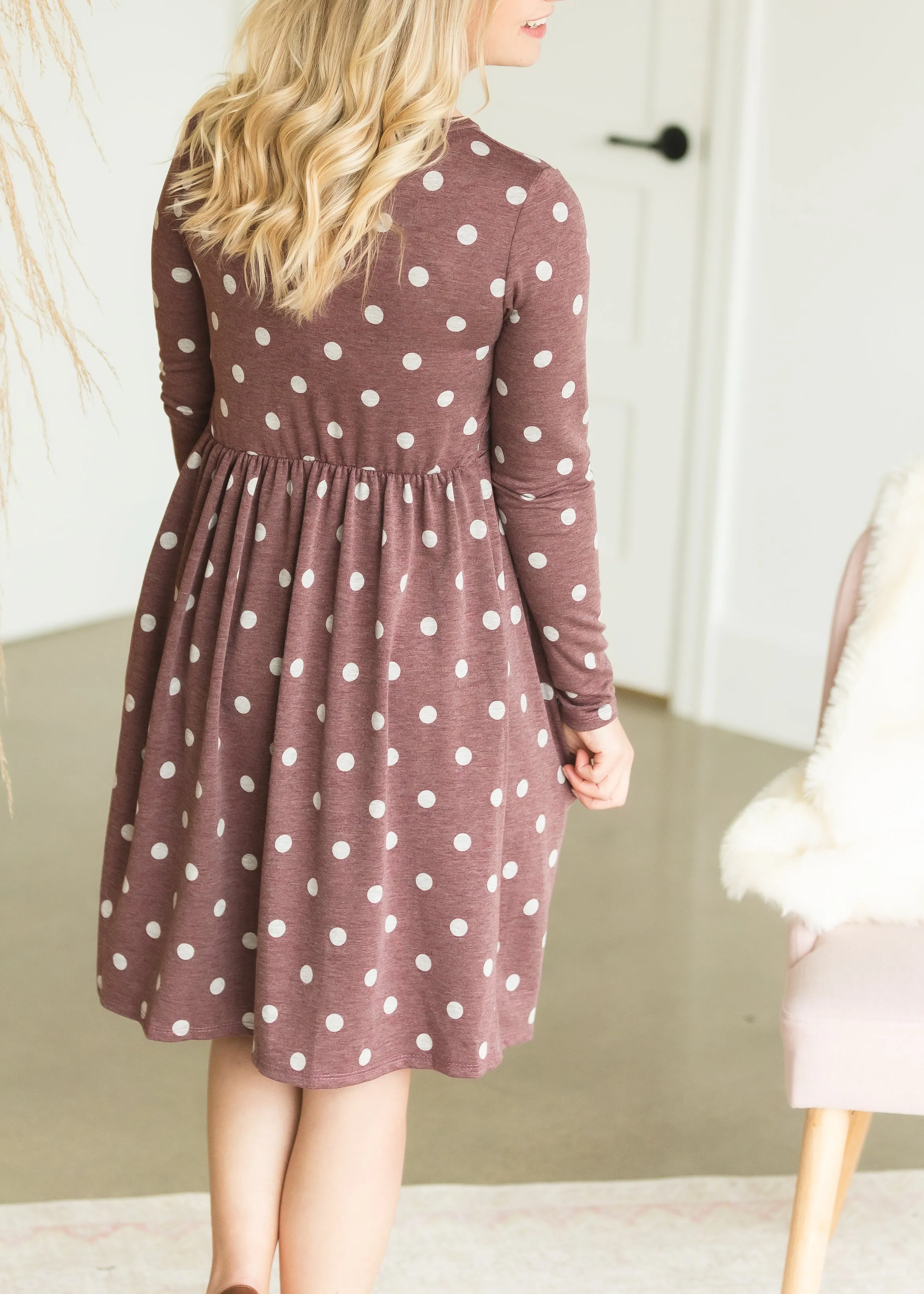 Burgundy Polka Dot Maternity Dress - FINAL SALE