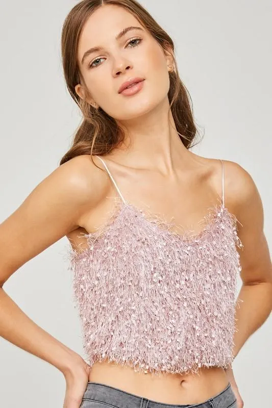 Carli Textured Crop Tank (Mauve)