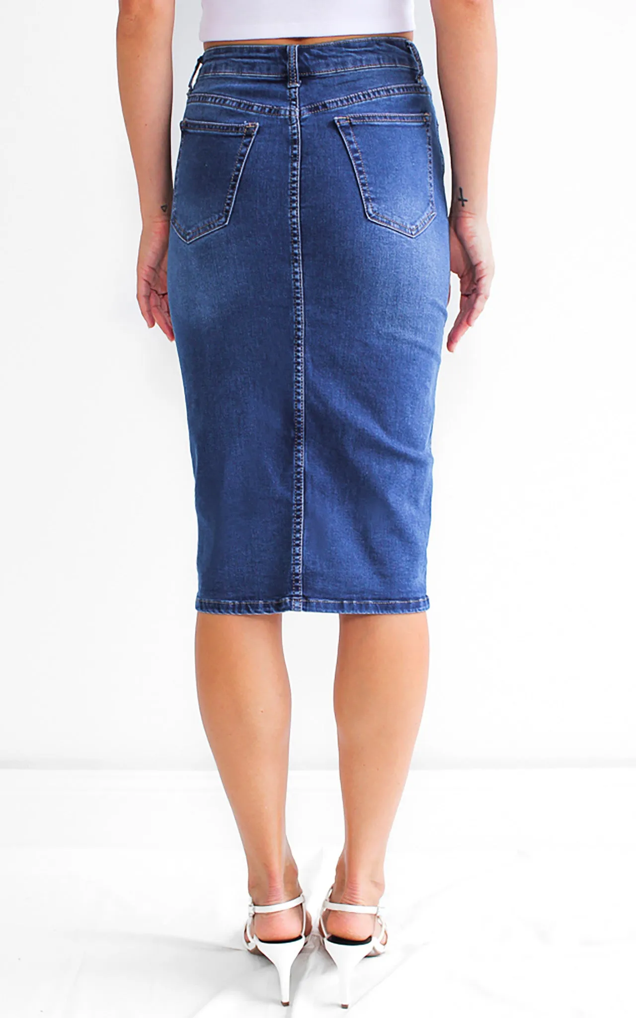 Christina Denim Skirt- Dark Blue