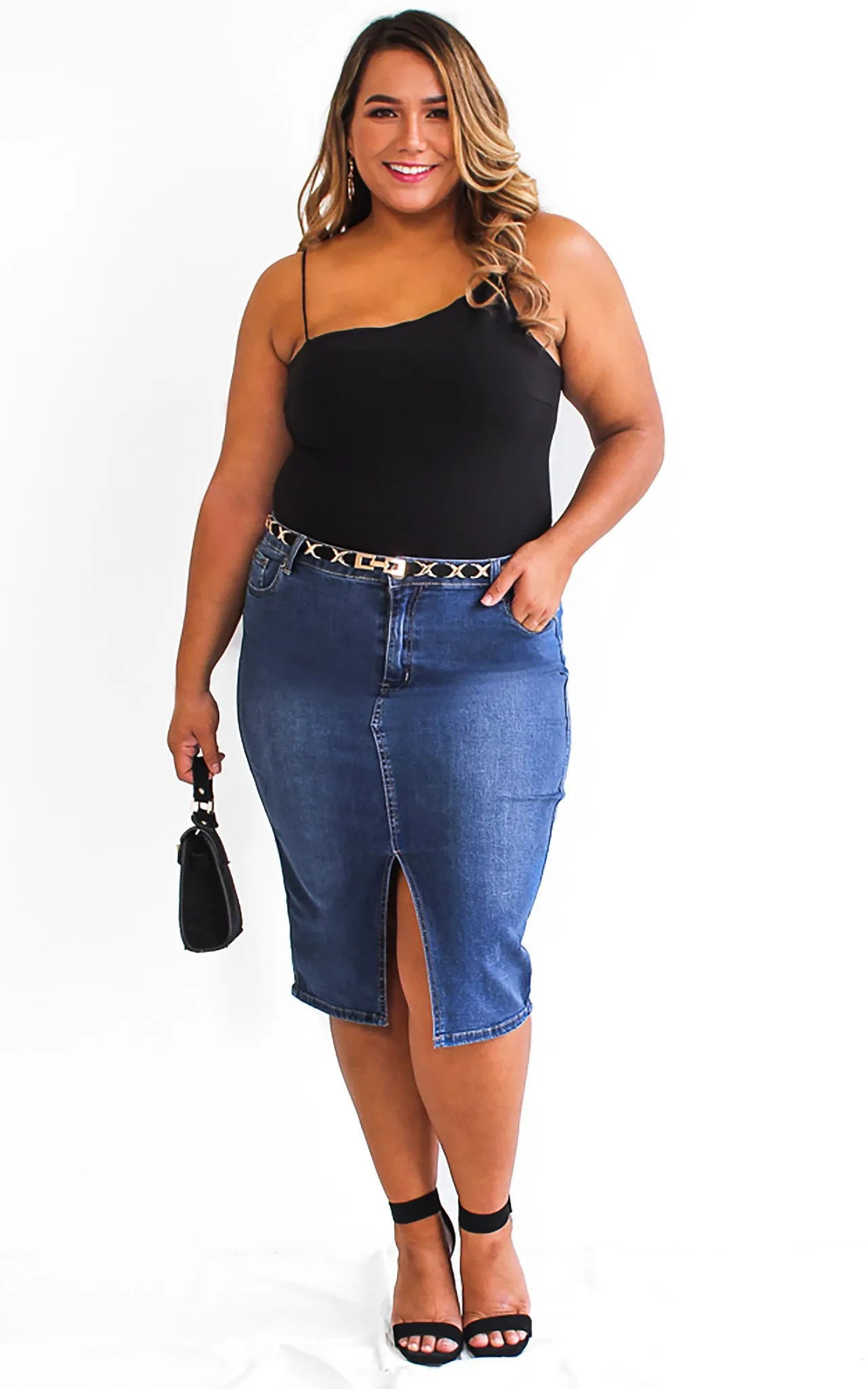 Christina Denim Skirt- Dark Blue