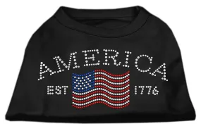 Classic American Rhinestone Shirts Black M (12)