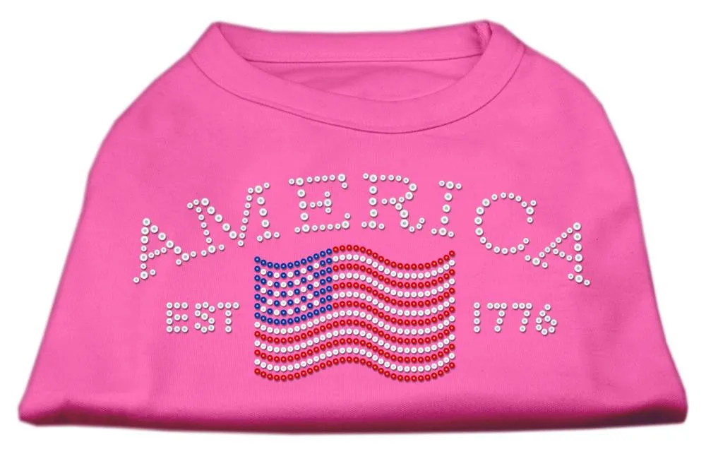 Classic American Rhinestone Shirts Bright Pink XL (16)