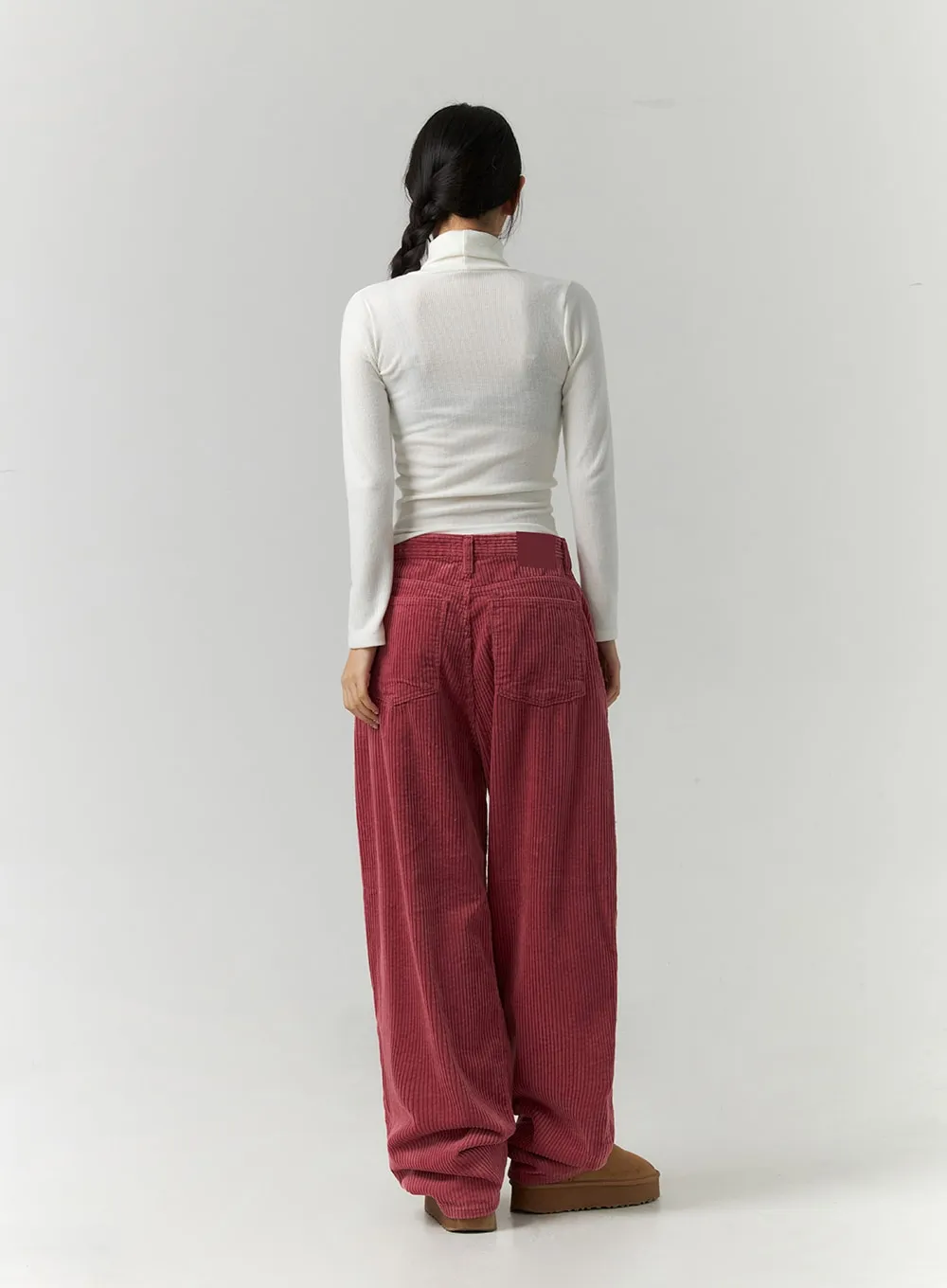 Corduroy Pintuck Wide-Leg Pants CD307