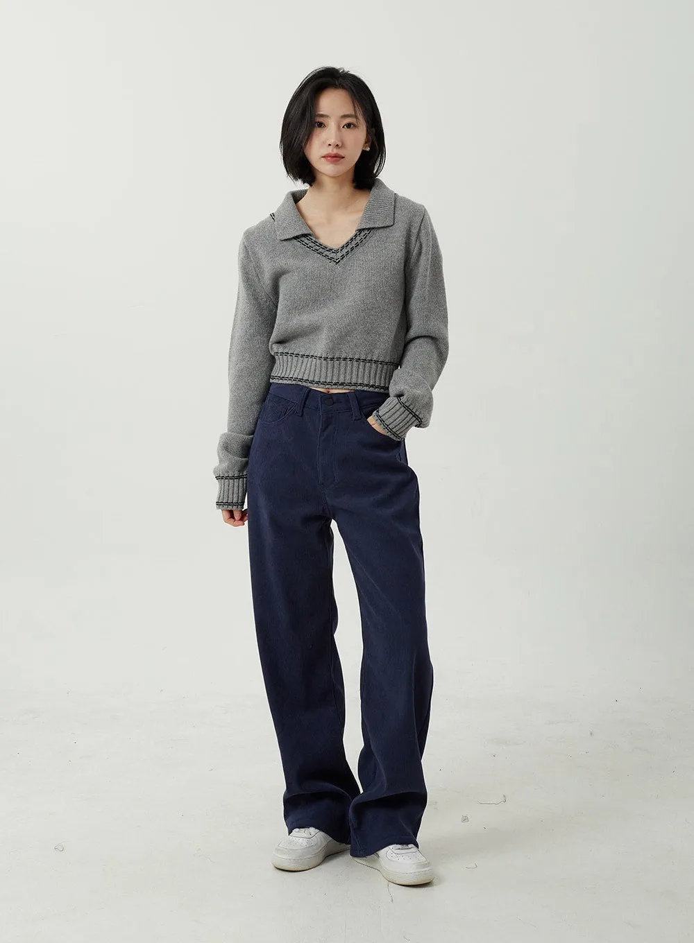 Corduroy Wide Leg Pants OJ311