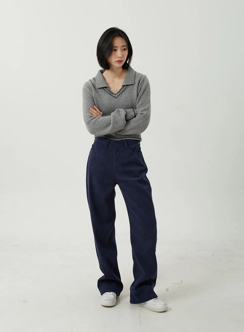 Corduroy Wide Leg Pants OJ311