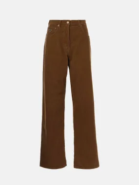 Cotton corduroy wide-leg pants