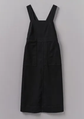 Denim Pinafore Dress | Black