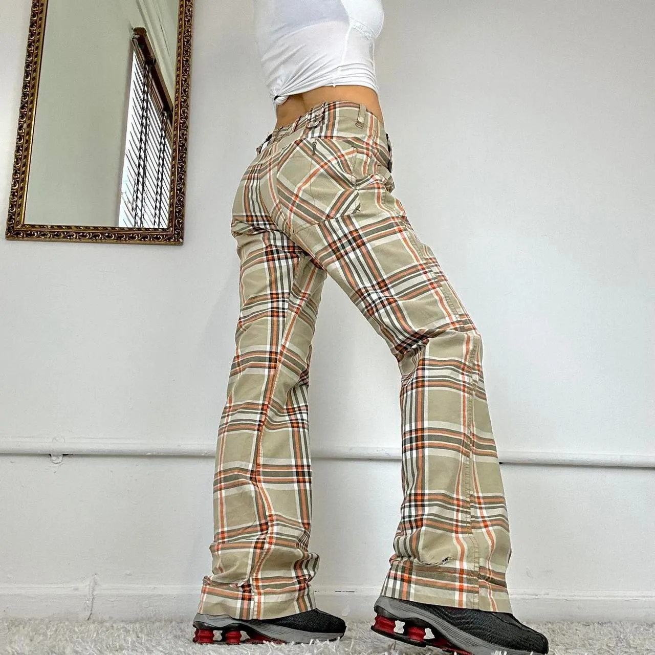 diesel checkered cargo trousers