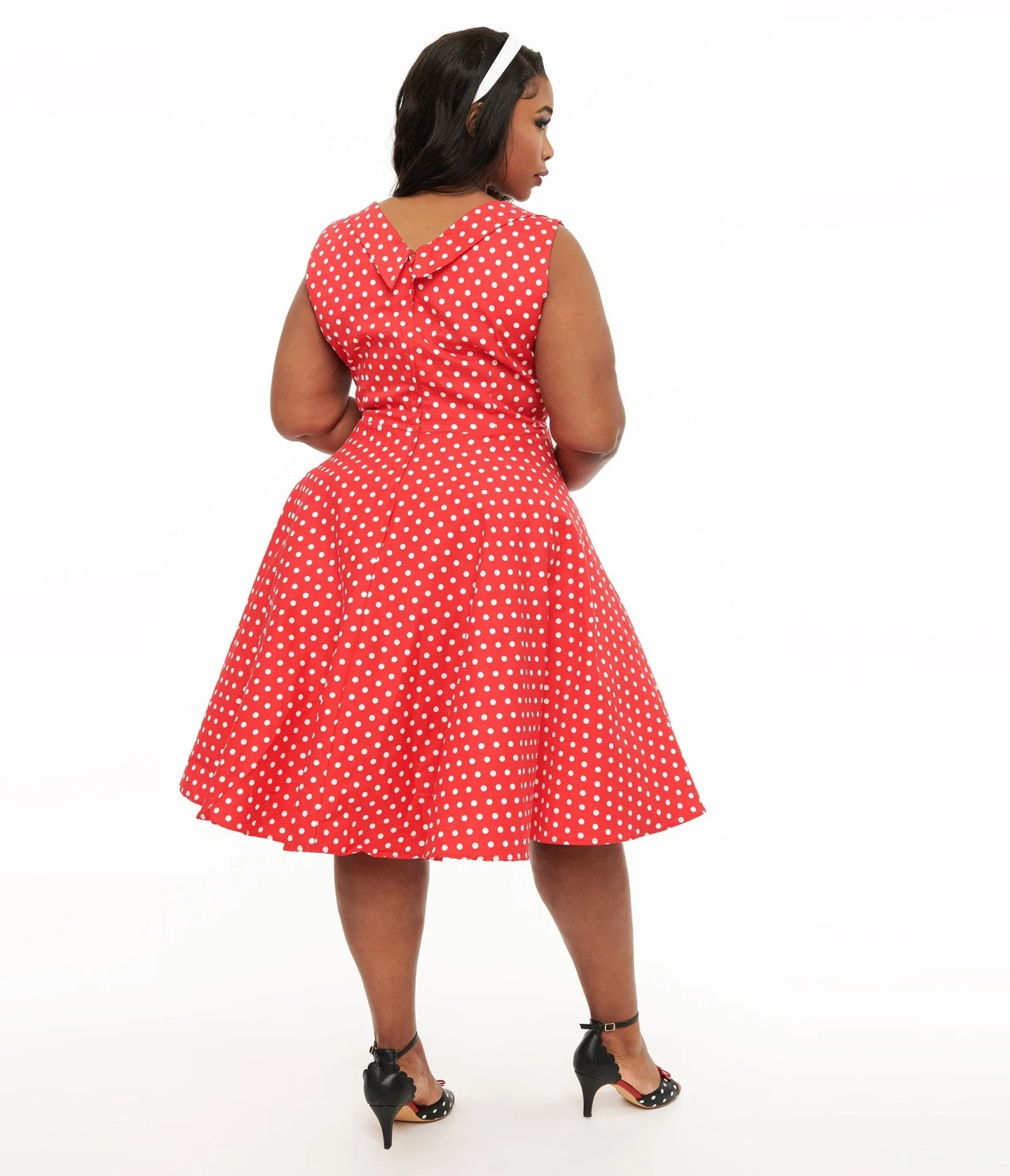 Dolly & Dotty 1950s Red Polka Dot Grace Swing Dress