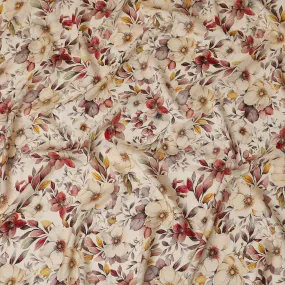 Elegant Autumn Floral Viscose Fabric - 110 cm Wide-D19407