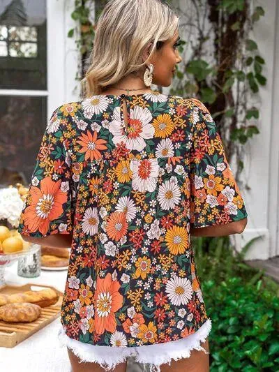 Floral Printed Half Sleeve Blouse for Everyday Style