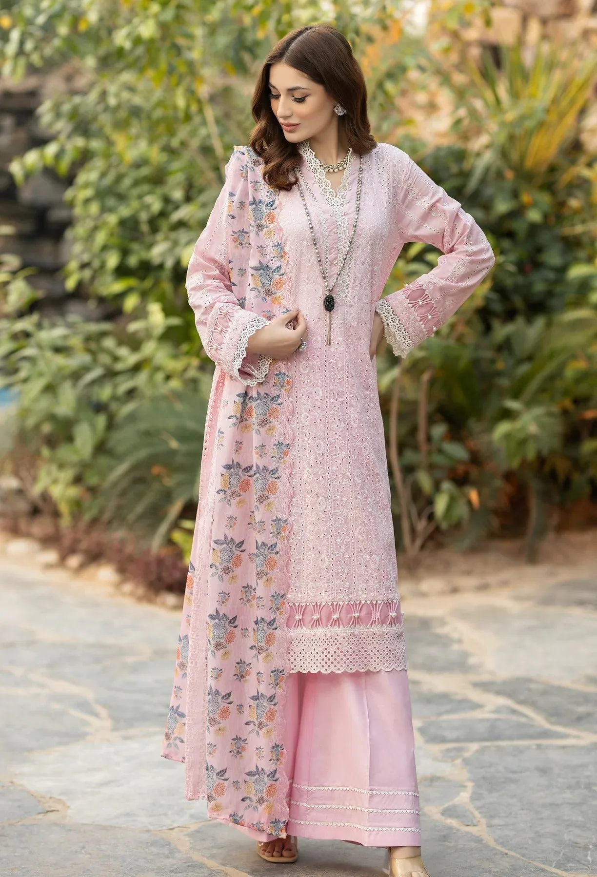 Fuchsia by Adan's Libas Unstitched 3 Piece Chikankari Lawn Collection'2023-05-Maverick