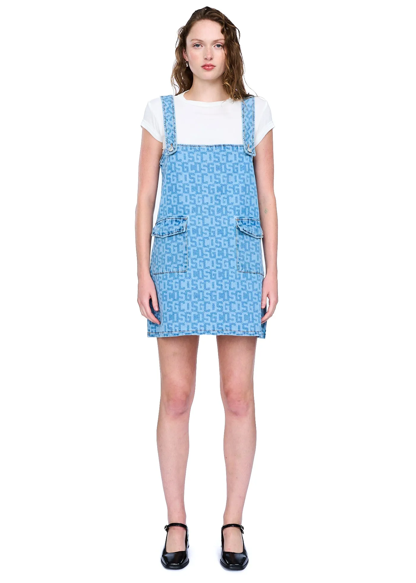 GCDS Wear Monogram Denim Pockets Dress