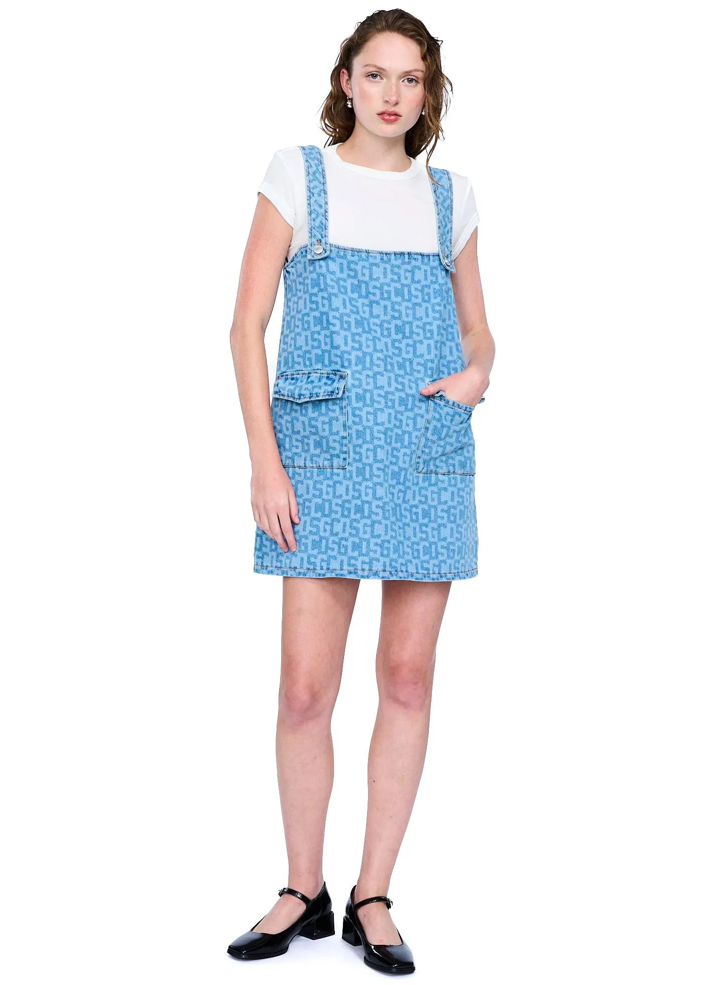 GCDS Wear Monogram Denim Pockets Dress