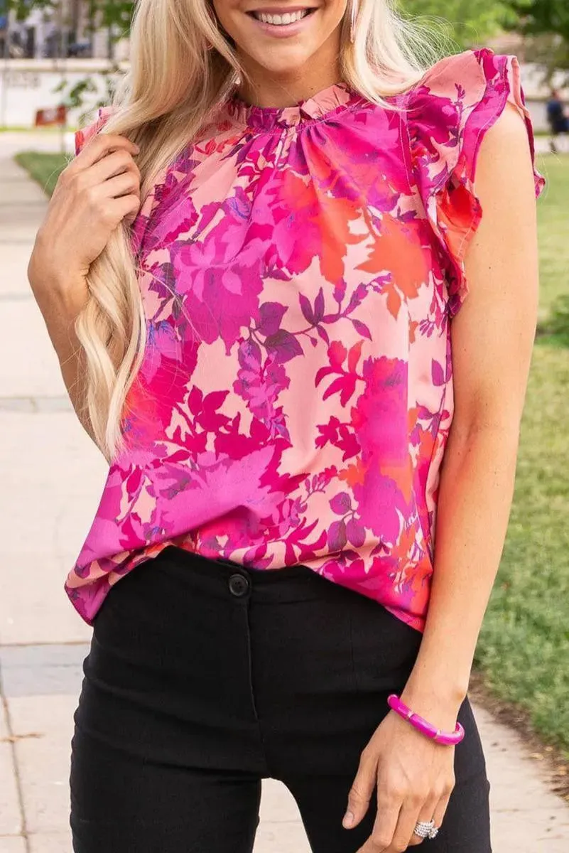 Get ready to bloom: Floral Flutter Sleeve Blouse