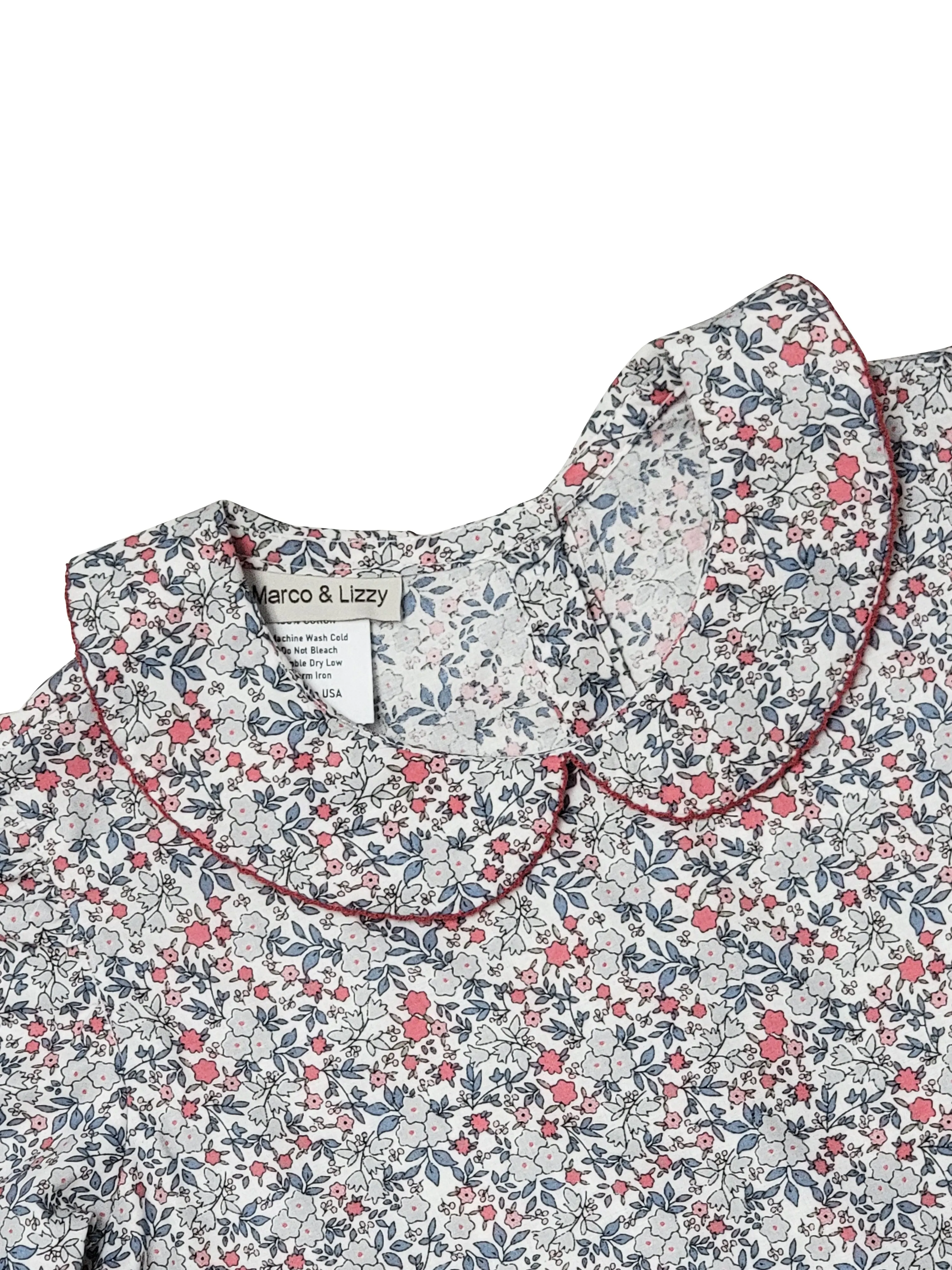 Girl's "Callie & Carter" Christmas Floral Cotton Blouse