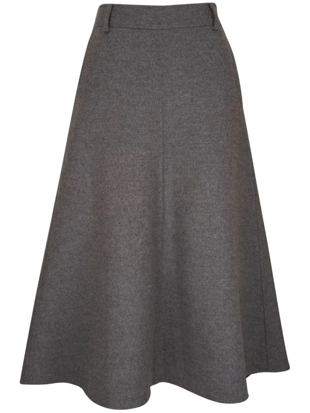 Grey Virgin Wool Flared Skirt