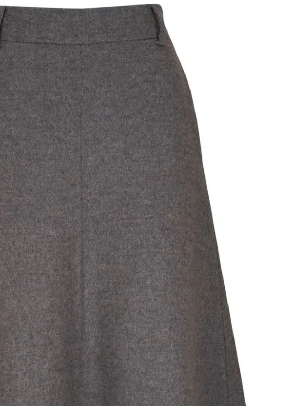 Grey Virgin Wool Flared Skirt