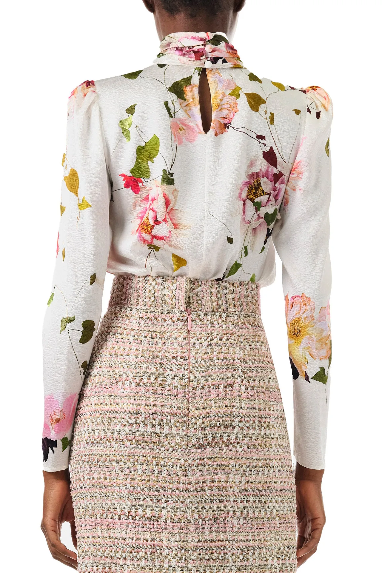 High Neck Floral Blouse