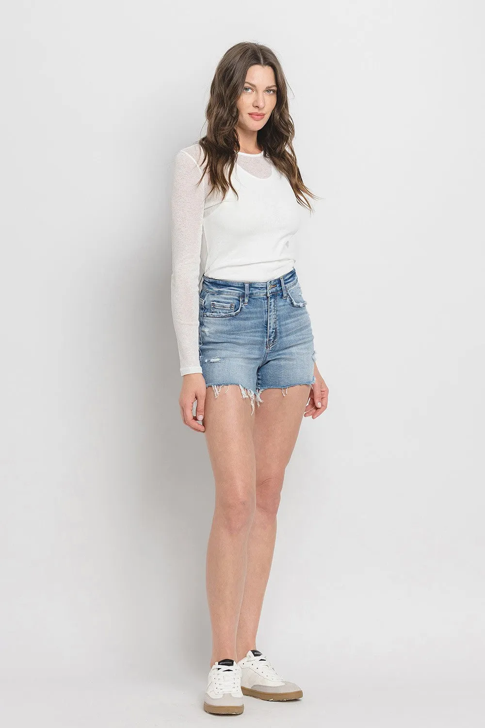 High Rise Denim Shorts