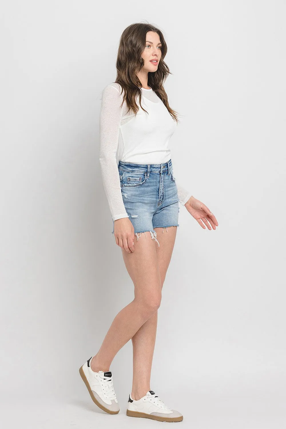 High Rise Denim Shorts