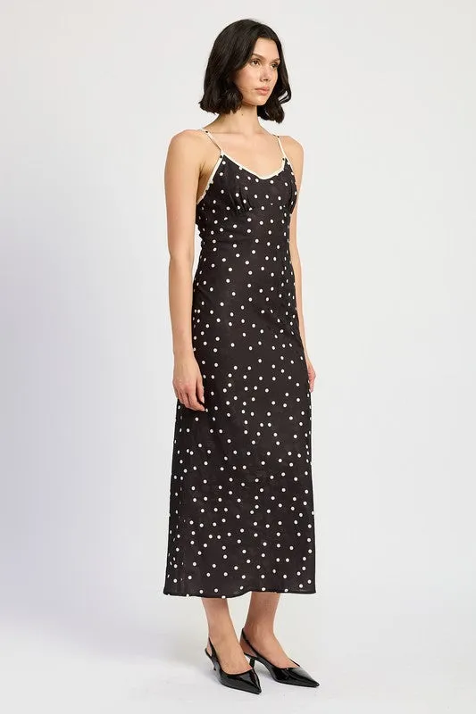 Hot Girl Dotti Chic Polka Dot Midi Dress In Black