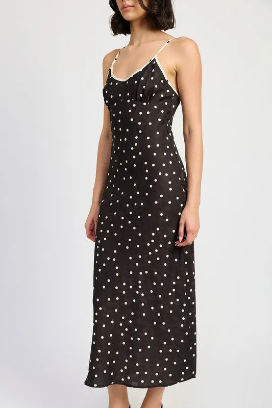 Hot Girl Dotti Chic Polka Dot Midi Dress In Black