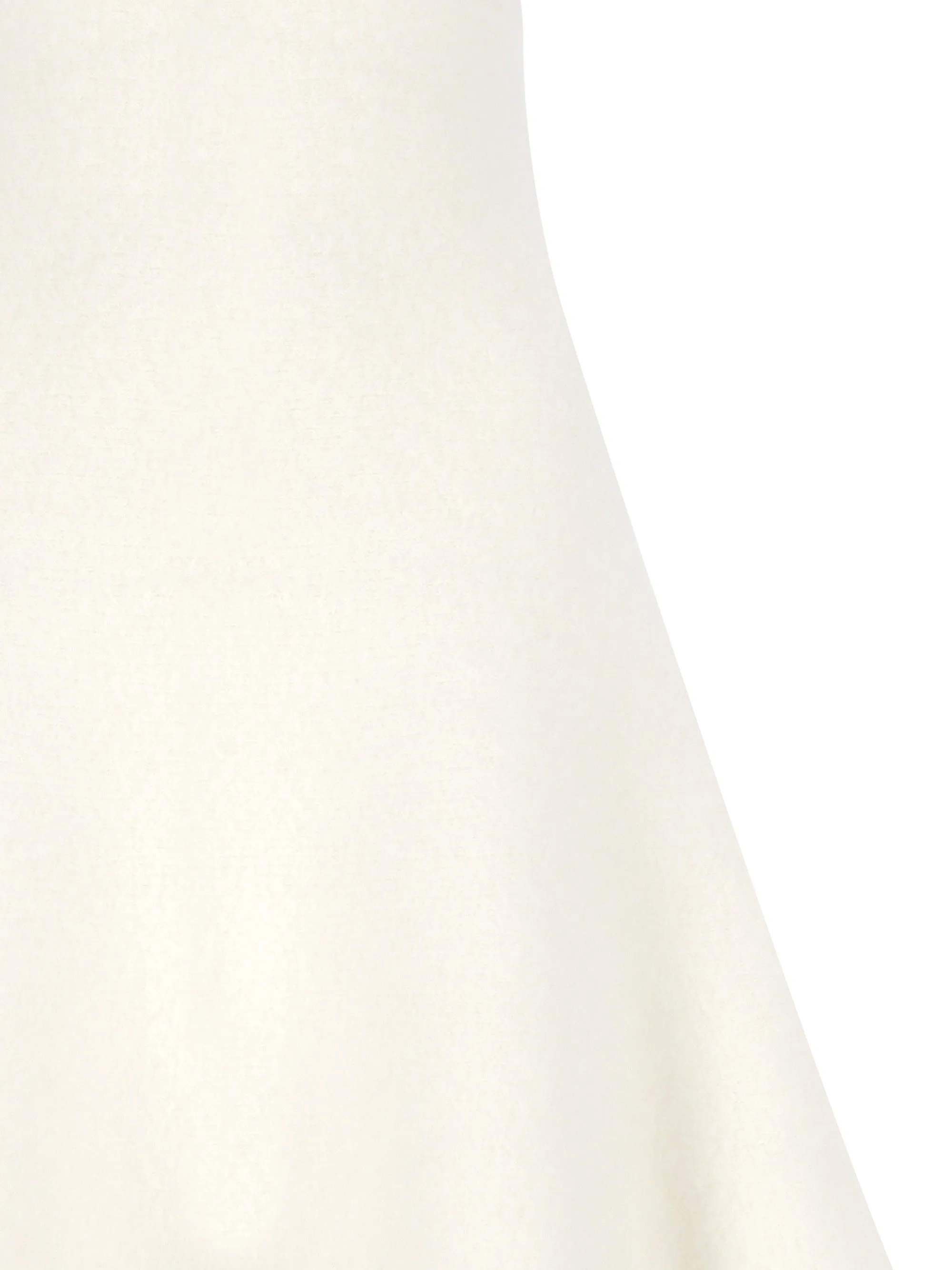 Ivory Cashmere Blend Fluted Skirt