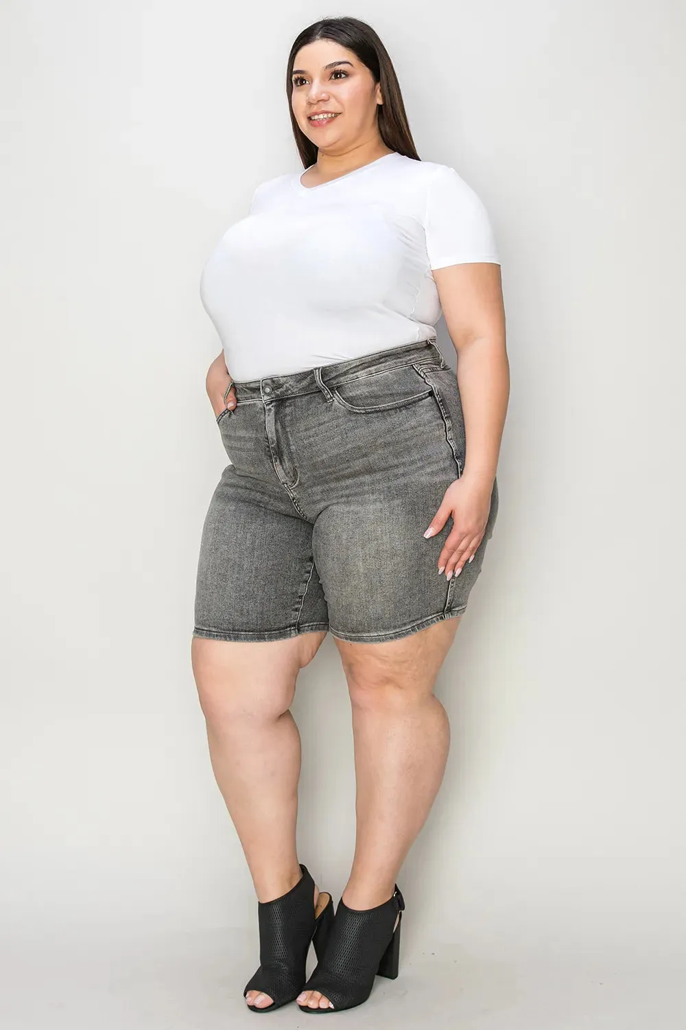 Judy Blue High Waist Washed Denim Shorts