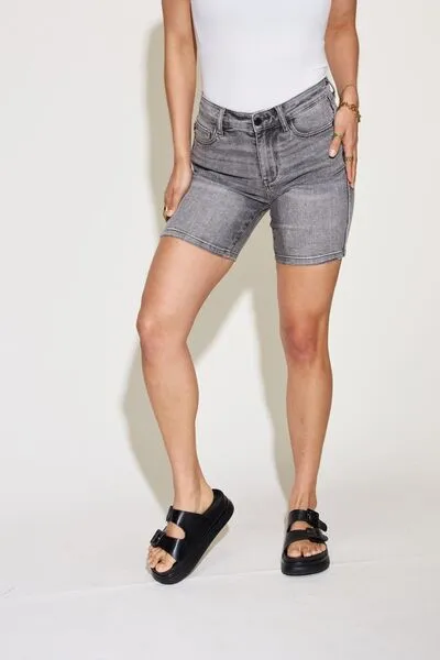 Judy Blue High Waist Washed Denim Shorts