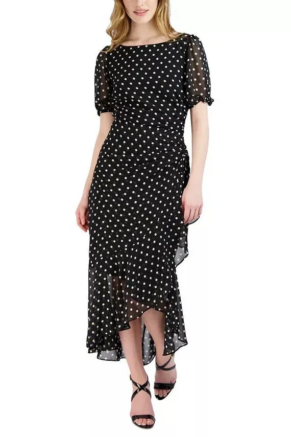 Julia Jordan Polka Dot Ruffled Maxi Dress