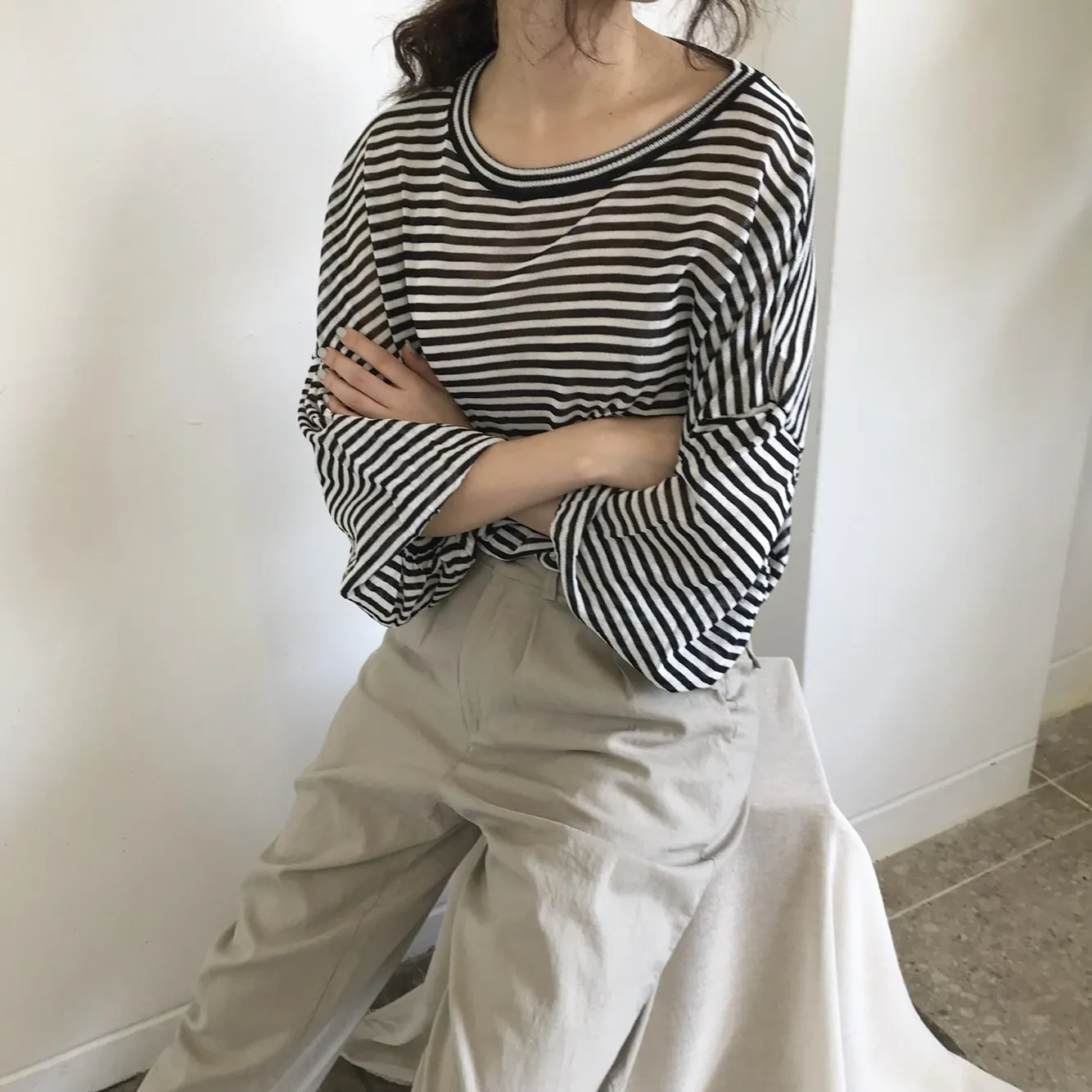 [Korean Style] Coloo Casual Stripe Tee