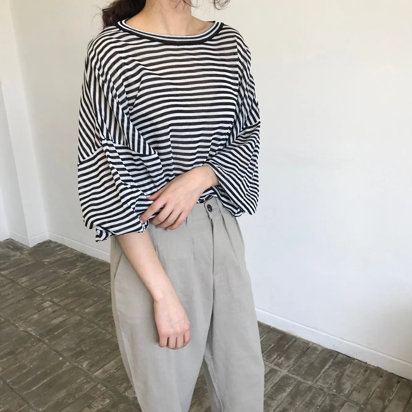 [Korean Style] Coloo Casual Stripe Tee