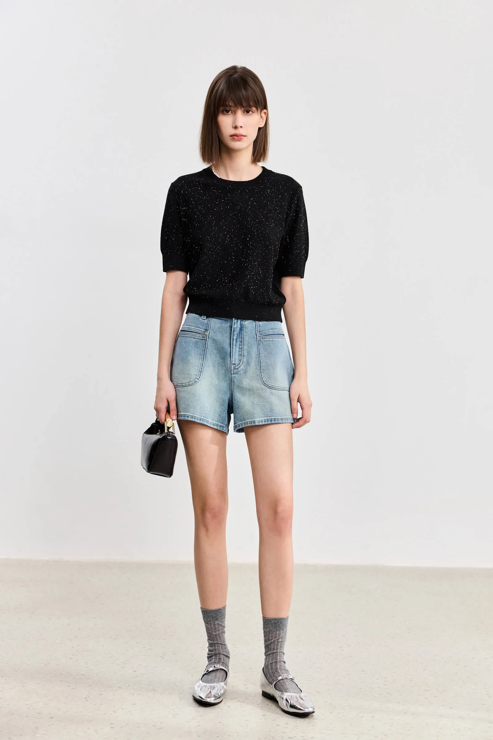 LILY High-Waist Pocket Denim Shorts