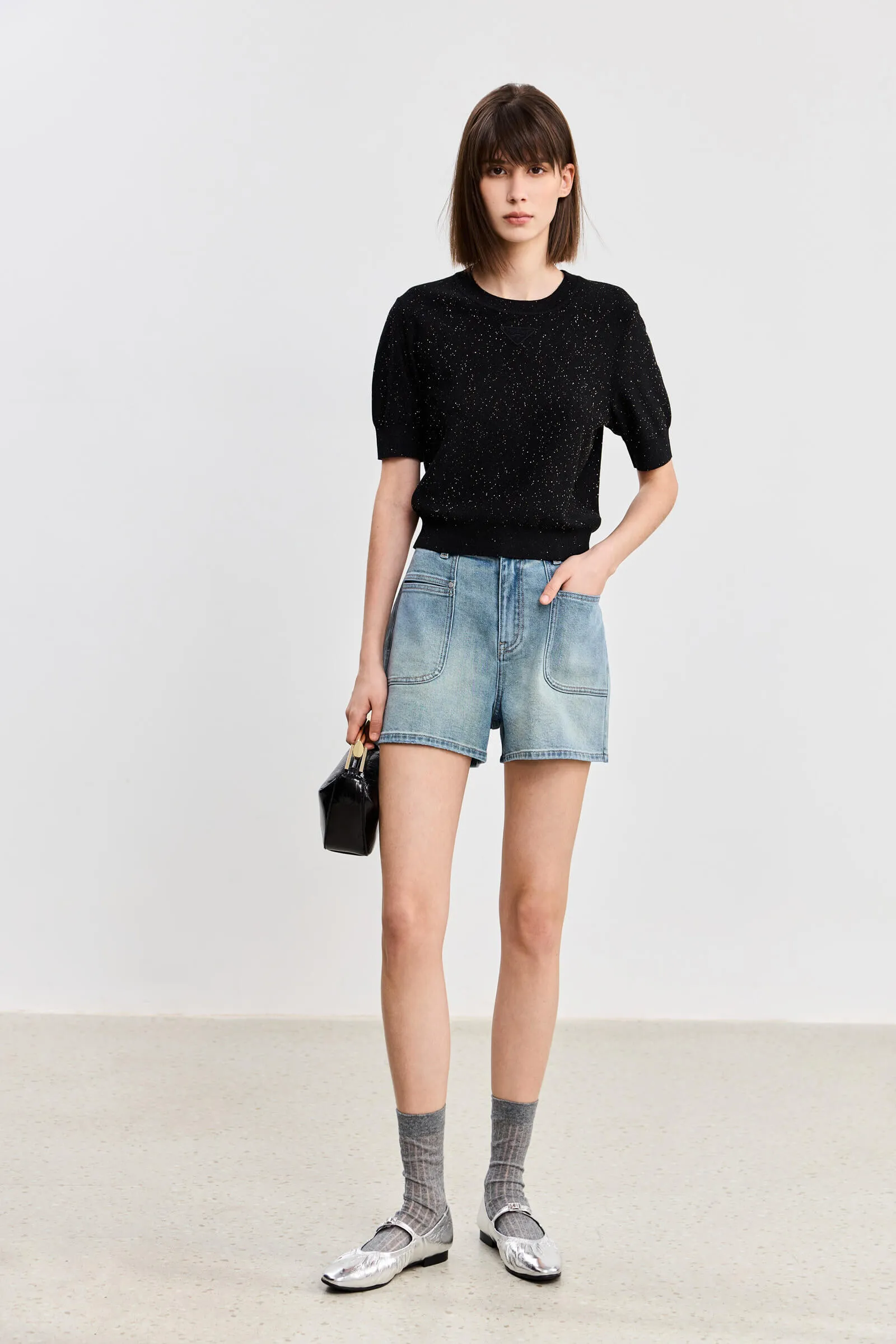 LILY High-Waist Pocket Denim Shorts